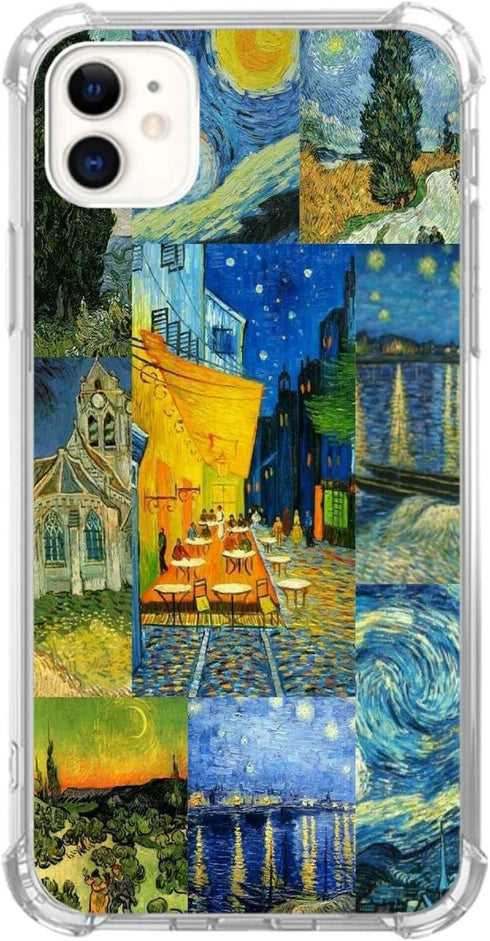 Van Gogh Art Collage Phone Case Compatible with iPhone 12/12 Pro?Van Gogh Classic Painting Collage Cool Teen Woman Girl Boy Case for iPhone 12/12 ...