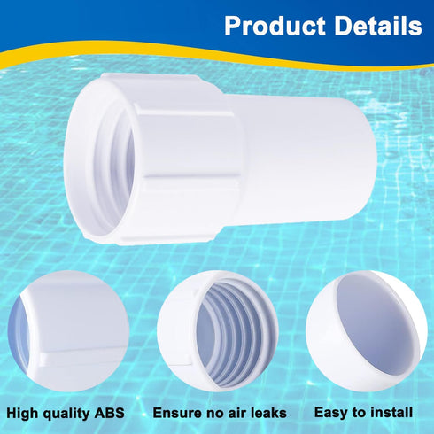 1-1/2" Pool Hose Cuff, Upgraded Swimming Pool Vacuum Hose Cuff, Hose Threaded Replacement Cuff Repair Hose Ends Connect Vacuum Head to the Vacuum ...