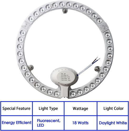 T9 LED Circline Light Bulb, FC9T9/DL Led Replacement for GE Philips Sylvania 9 Inch Circular Fluorescent T9 30 Watt Day Light 2200LM 2 Count...