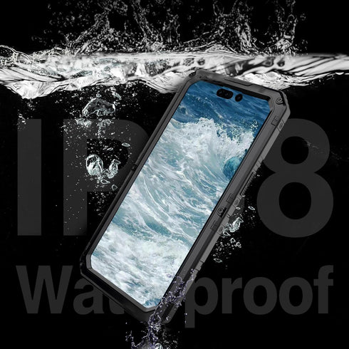 Marrkey Waterproof Case for iPhone 15 Pro Max, Heavy Duty Durable Metal Full Body Built-in Screen Protection Case Shockproof Dustproof Rugged Mili...