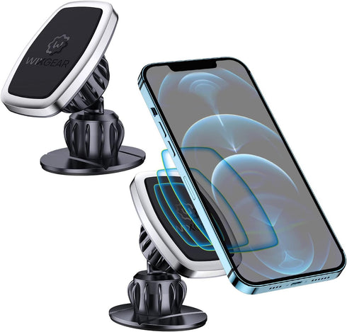 WixGear Universal Stick On Swivel Mount (2 Pack) Dashboard Magnetic Phone Holder for Car, Phone Mount for Car for Cell Phones and Mini Tablets wit...