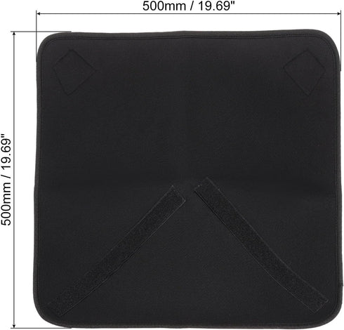 PATIKIL Camera Protective Wrap, 20"x20" Lens Wrap Cloth with Thick Protective Neoprene, Lens Pouch Bag with Hook and Loop for Lens, SLR, Black Pur...