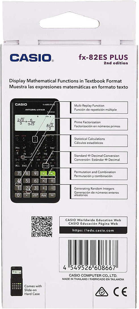 Casio Fx-82es Fx82es Plus Bk Display Scientific Calculations Calculator with 252 Functions...