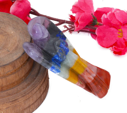 Metaphysical 7 Chakra Crystal Angel 3.5-4 Inch Reiki Healing Bohemian Rare...