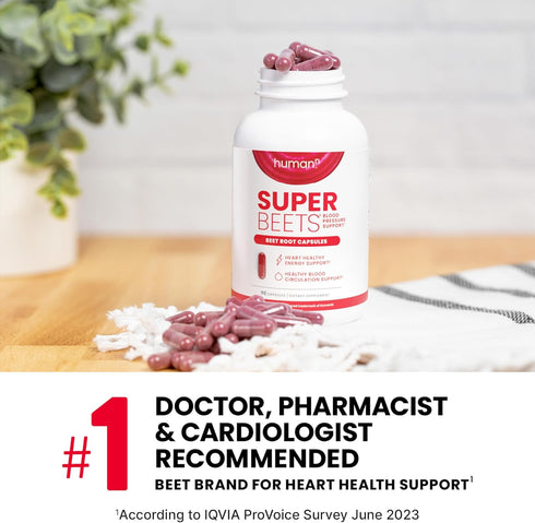 humanN SuperBeets Beet Root Capsules Quick Release 1000mg - Supports Nitric Oxide Production, Blood Pressure – Clinically Studied Antioxidants 90 ...