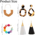 6 Pairs Rattan Earrings for Women Bohemian Statement Earrings Hoop Drop Earring for Women...