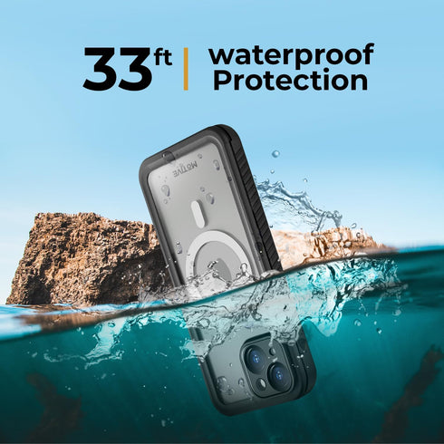 MOTIVE Waterproof Case for iPhone 15, Built-in Screen Protector, Seamless MagSafe Compatibility, Dustproof Shield, Shockproof, Complete 360° Water...