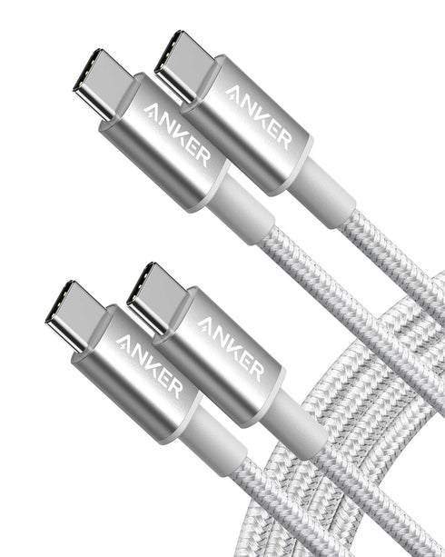 Anker New Nylon USB C to USB C Cable (6ft 60W, 2-Pack), USB 2.0 Type C Charger Cable Fast Charging for iPad Mini 6, iPad Pro 2020, iPad Air 4, Mac...
