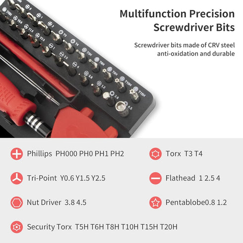 EasyTime Mini Precision Screwdriver Set: 35 In 1 Small Magnetic Repair Tool Kit with Case Torx Screw Driver with 22 Bits for Phones, Laptop, PC, E...