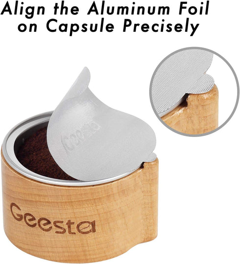 GEESTA Reusable Aluminum Foil Seals Kit Compatible with Nespresso Vertuoline Capsules...