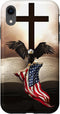 iPhone XR Pretty Christian Cross Bible A Bald Eagle Grip American Flag Case...