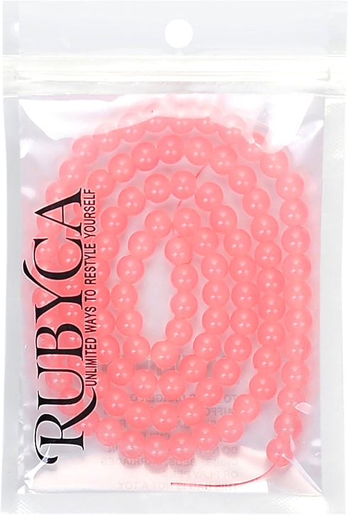 RUBYCA 1 Strand 10MM Jade Imitation Round Painted Coated Glass Beads for DIY Jewelry Making Peach...