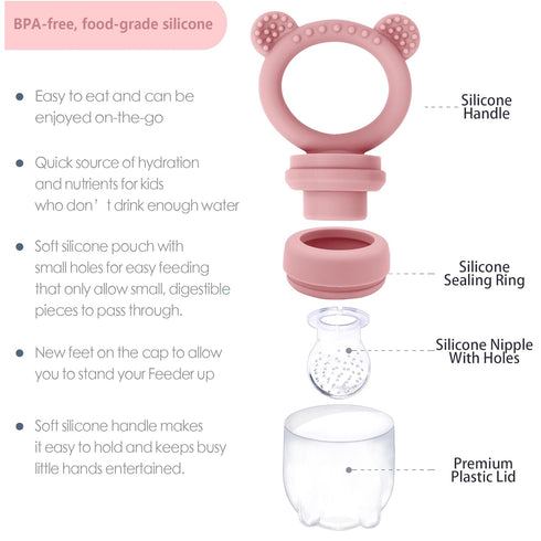 Silicone Breast Milk Popsicle Mold & Fresh Food Teether Feeder - Self Feeding Baby Frozen Breast Milk Teether with Forage Feeder and Ice Cube Tray...