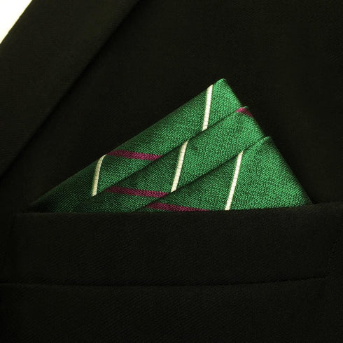 SHLAX&WING New Checkered Green Mens Pocket Square Handkerchief Designer Silk...