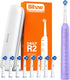 Bitvae R2 Rotating Electric Toothbrush for Adults with 8 Brush Heads, 5 Modes Rechargeable Power Toothbrush with Pressure Sensor, Purple...