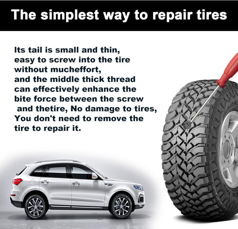 60Pcs Tire Repair Rubber Nail, Rubber Screw Tire Plugs Self-Service Vacuum Tire Repair Nail Kit Tires Quick Puncture Repair Tools for Auto Motorcy...