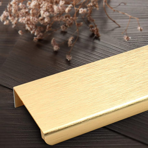 6 Pack Finger Pulls for Cabinets?200mm / 7.87" Length Hidden Door Handle, Brass Edge Pull Finger Edge Pull for Cabinet Handles Drawers Pull Hardwa...
