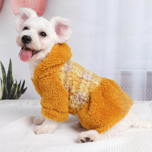 Dog Sweater Dresses, Fashion Pet Dog Clothes, Plaid Fleece Puppy Dog Princess Dresses, XS Dog Sweater...