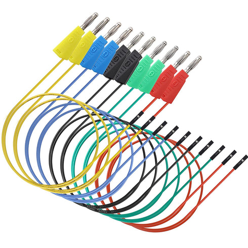 Sumnacon Banana Plug Breadboard Wires 10Pcs Stackable Banana Plug to Jumper Wires Flexible Breadboard Female Jumper Cables Silicone Breadboard Jum...