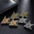 3 Pairs Retro Hollow Pattern Brooches Angle Triangle Shirt Collar Pins Brooch Buckle for Women and Girls (Gold, Silver, Antique Bronze)...