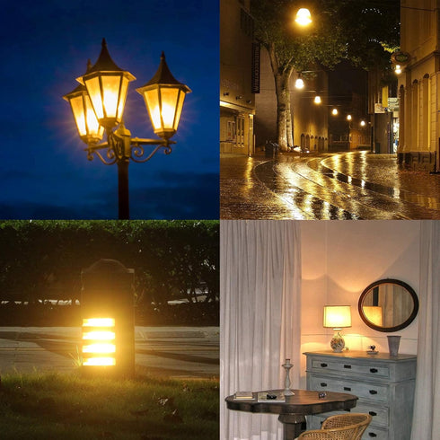 GREENIC 60 Watt Yellow Light Bulbs 2-Pack 120V E26 Base Led bulb A19 800Lm 2200k Porch Light for Outdoor Indoor Bedroom Yard...