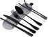 Travel Utensils with Case, 8Pcs Portable 304 Stainless Steel Flatware Set for Camping Picnic Office, Travel Camping Cutlery(Black)...