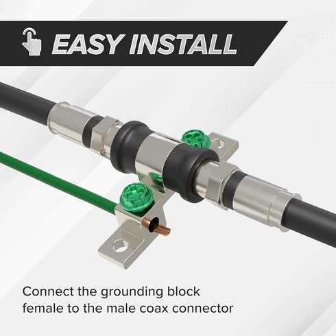 THE CIMPLE CO Coaxial Cable Connectors, 3GHz High Frequency, Ground Block, Coax Extender, RG6, Single Port, Weather Seal Boots, F-Type, Antenna, S...