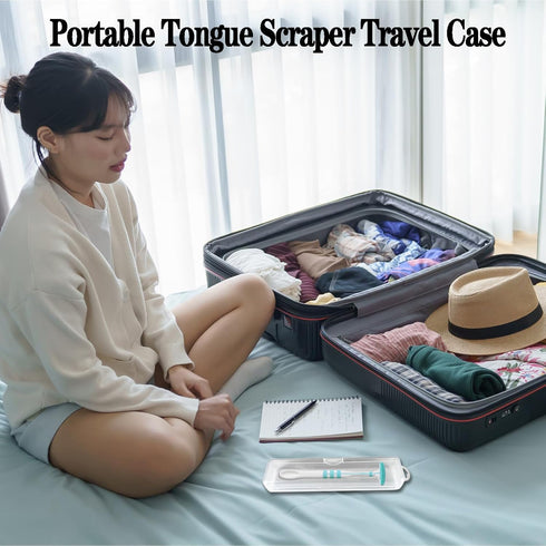 Tongue Scraper Case, Portable Tongue Scraper Travel Case?Transparent Tongue Cleaner Case?Tongue Scraper Holder...