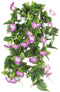 GTIDEA Artificial Vines, 2pcs 15Feet Morning Glory Hanging Plants Silk Garland Fake Green Plant Home Garden Wall Fence Stairway Outdoor Wedding Ha...