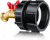 Nuanchu 275-330 Gallon IBC Tote Tank Adapter 2 in 1 IBC Tote and Coarse Thread 3/4 Inch Brass Hose Faucet Valve with Ball Valve for Garden Hose Co...
