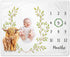 Highland Cow Milestone Blanket, Highland Cow Baby Growth Chart Monthly Blanket, Watch Me Grow Baby Nursery for New Moms Baby Shower (50"x40")...