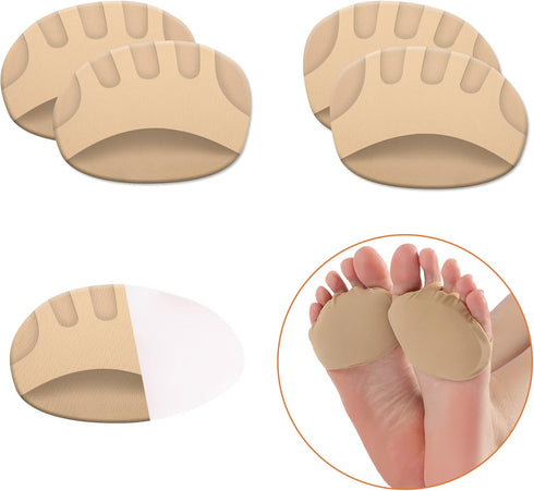 2 Pairs Gel Metatarsal Pads Men Women Honeycomb Fabric Forefoot Pads High Heels Comfort Pads Soft Ball of Foot Cushions Inserts for Pain Relief No...