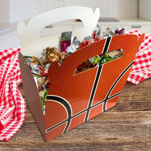 ArtCreativity Basketball Party Favors Goodie Gift Bags for Candy, Cookies, and Sports Themed Party Favor Boxes, Pack of 12 Cute Team Cardboard Box...