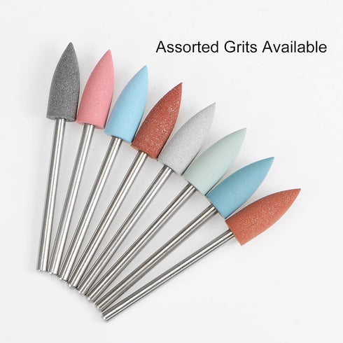 5pcs Rubber Polishing Bit Silicone Buffing Wheels 180 Grit 6mm Dia Mounted Grinding Head for Electric Grinder Rotary Tool, Tapered Shape...