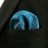 SHLAX&WING Blue Mens Pocket Square Silk Hanky Checkered 12.6 inches Large Size...