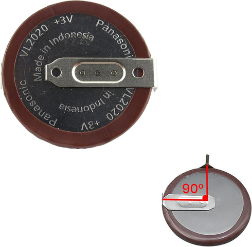 OEM VL2020 ML2020 - Rechargeable Battery - Lithium Coin 3V 20MM 90 Degree Tab (1-Pack)...