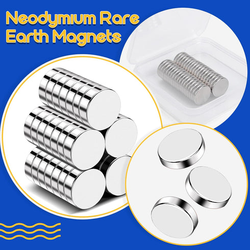 35 Pcs Strong Neodymium Magnets, Tiny Small Magnets for Whiteboard, Heavy Duty Rare Earth Magnets Small Round Magnets Fridge Office Magnets for Cr...