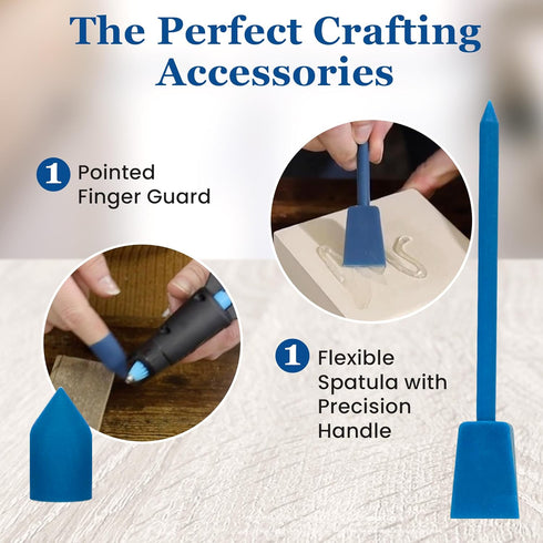 Dual Temp Glue Gun Kit with built-in stand, 30 Mini Glue Sticks With 3-In-1 Crafting Tool & Pointed Tip Finger Guard. Glue Sticks for Glue Gun. Ho...