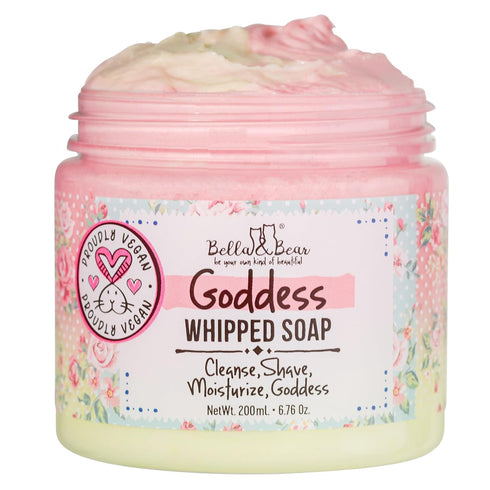 Bella & Bear Goddess Whipped Soap - Moisturizing Whipped Soap Cream and Body Wash Skin Care Product - Paraben Free, Cruelty-Free, Vegan Shaving Cr...