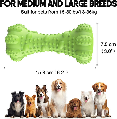 Dog Chew Toys for Aggressive Chewers, Tough Indestructible Dog Toys with Bleef Flavor Interactive Dog Toys Natural Rubber Squeaky Dog Food Toys Ch...