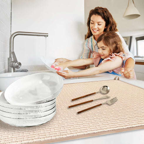 2 Pack XXL Large Microfiber Dish Drying Mat,24*17 inch Absorbent Dish Drainer Kitchen Counter,Dish Drying Pad for Countertops,Sinks,Draining Racks...