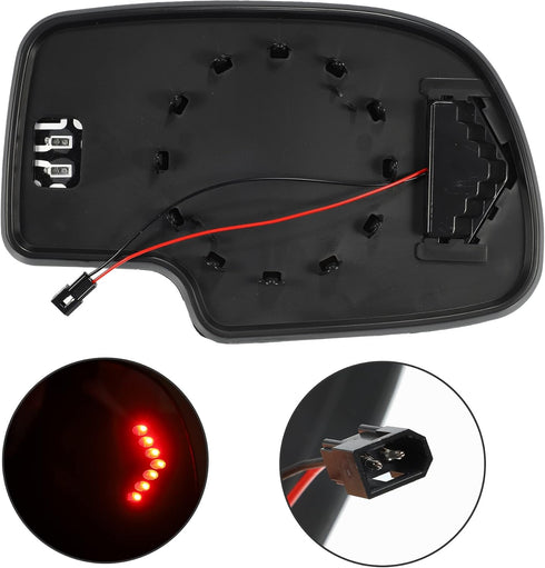 X AUTOHAUX Car Left Rearview Heated Signal Mirror Glass for Chevy Silverado Avalanche Suburban for GMC Sierra 1500 2500 2003-2006...