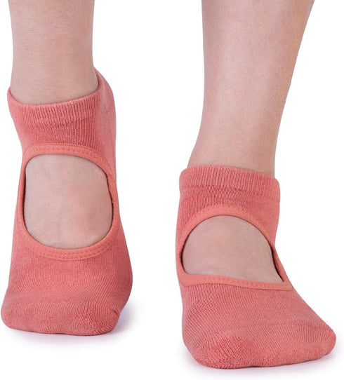 unenow Non Slip Grip Yoga Socks for Women with Cushion for Pilates, Barre, Home...