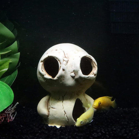 ALEGI Aquarium Ceramic Decoration Mountain, Cave Rock for Cichlids, Betta Fish Tank (Monster)...