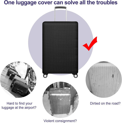7-Mi Travel Suitcase Protective Cover 26"-28" Suitcase Protective Cover & High Elastic Spandex Size L...
