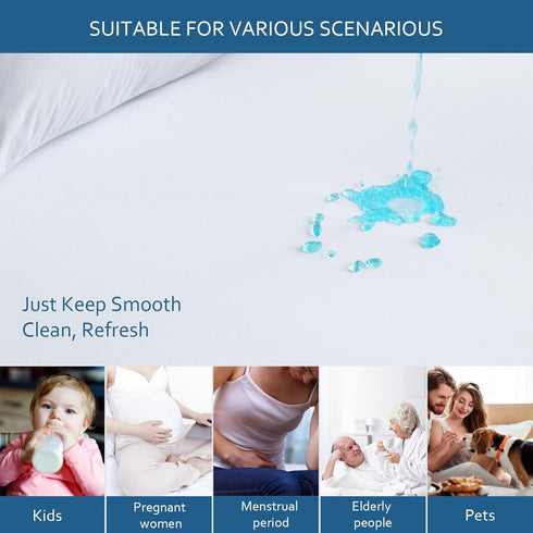 Waterproof Mattress Protector Twin Size,Mattress Cover Protector, Smooth Top Mattress Protector for Kids, Breathable Skin Friendly and Noiseless F...