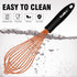 Walfos Whisk, Silicone Whisks Set of 5, Mini Stainless Steel Whisk 7+5in and Non Scratch Coated 7+9+11in Whisks, Suitable for Blending, Whisking, ...
