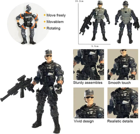 Army Men Toy Soldiers, Soldiers Toys Army Men Set for Boys 4-7,Army Men Action Figures Military Playset Toy with Weapon for Toddler Age 3+...