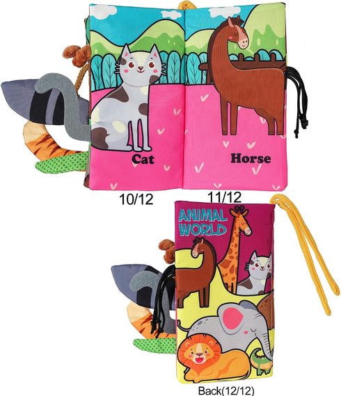 Baby Plush Cloth Book Toy ,Soft Crinkle Books for Babies, Non Toxic Fabric Touch and Feel Crinkle Cloth Books Early Educational Stimulation Toys f...