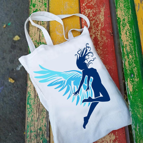 FINGERINSPIRE Woman with Wings Flying Painting Stencil 11.8x11.8 inch Woman with Wings Painting Template Flying Angel Stencil Character Theme Craf...